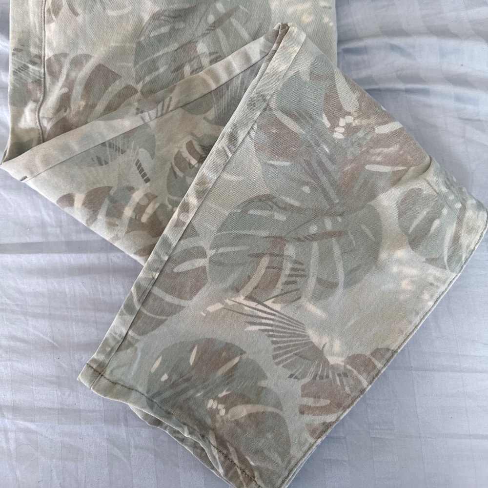 CABi leaf print jeans size 16